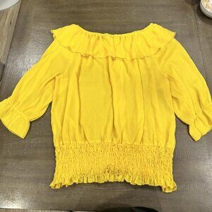 ASHLEY STEWART YELLOW SUMMER BLOUSE SIZE 24